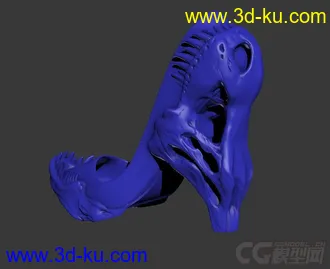 精细的3D打印模型，鞋子，霸王龙高跟鞋，打印出来组装，内含STL源文件，可用于3D打印的图片