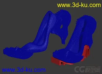 精细的3D打印模型，鞋子，霸王龙高跟鞋，打印出来组装，内含STL源文件，可用于3D打印的图片