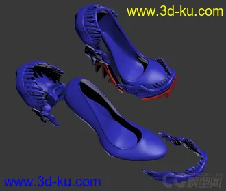 精细的3D打印模型，鞋子，霸王龙高跟鞋，打印出来组装，内含STL源文件，可用于3D打印的图片