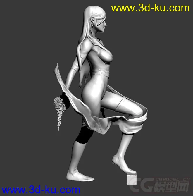精细的3D打印模型，灵蝶-X战警，女人，女战士，装饰品，内含STL源文件，可用于3D打印的图片7