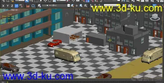 3D打印模型一个大场景，有车，教室宿舍，屋内家具，工具齐全，床等。的图片