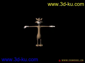 3D打印模型绑好骨骼刷好权重的卡通猫的图片