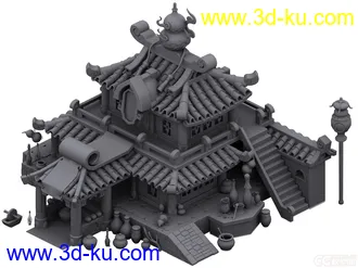 3D打印模型Q板 回春堂 药店的图片