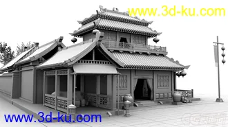 3D打印模型古风场景的图片