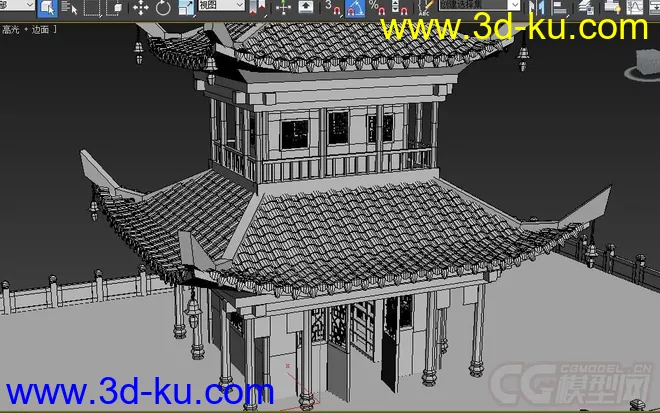 学生交作业必备，古代建筑模型，已展好UV稍后上传材质的图片2