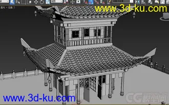 学生交作业必备，古代建筑模型，已展好UV稍后上传材质的图片