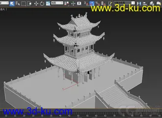 学生交作业必备，古代建筑模型，已展好UV稍后上传材质的图片