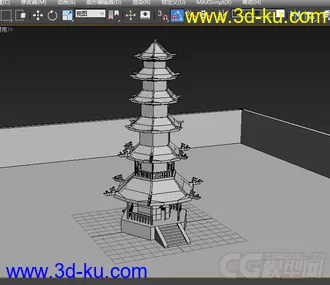 3D打印模型六层六角塔的图片