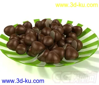 3D打印模型板栗 栗子 一盘的图片