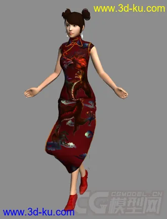 3D打印模型旗袍可爱妹子的图片