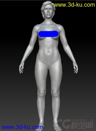 3D打印模型女人 带细分 短发的图片