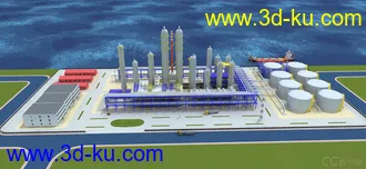 3D打印模型石油练化厂的图片