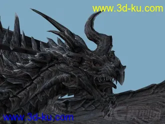 3D打印模型《上古卷轴5》终极BOSS——巨龙Alduin的雕塑的图片