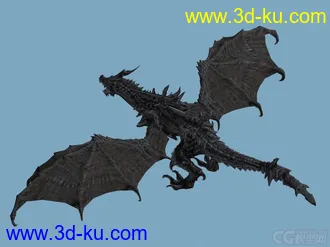 3D打印模型《上古卷轴5》终极BOSS——巨龙Alduin的雕塑的图片