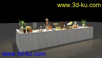 3D打印模型舞台冷餐区的图片
