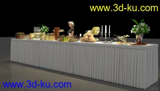 3D打印模型舞台冷餐区的图片