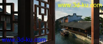 朱家角古建模型的图片