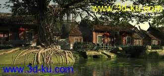 3D打印模型古建凉亭小屋的图片