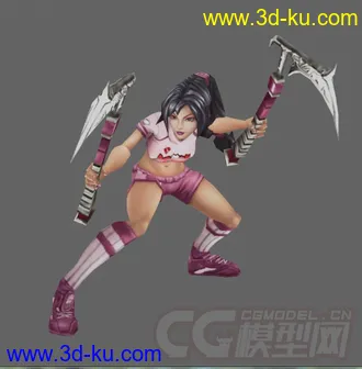 3D打印模型英雄联盟暗影之拳阿卡丽带皮肤的图片