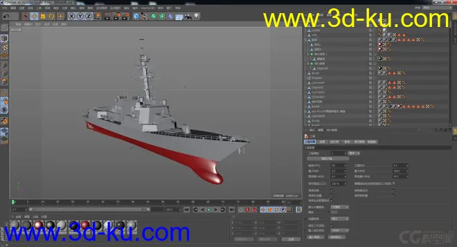 阿利伯克级 驱逐舰 c4d 模型的图片1