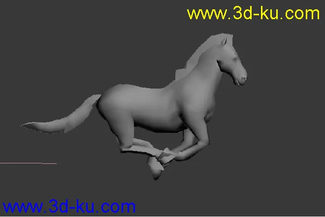 奔跑的马儿，带绑定骨骼，简模模型的图片1