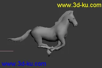 3D打印模型奔跑的马儿，带绑定骨骼，简模的图片