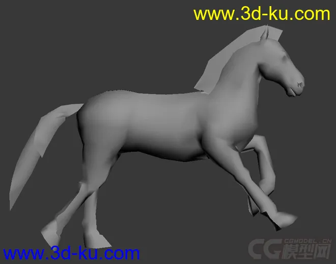 奔跑的马儿，带绑定骨骼，简模模型的图片3