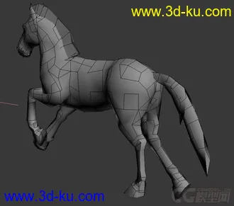 3D打印模型奔跑的马儿，带绑定骨骼，简模的图片