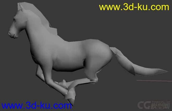 奔跑的马儿，带绑定骨骼，简模模型的图片5