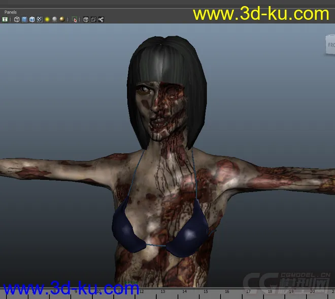 女僵尸1号 带绑定 喜欢的朋友可以下载玩玩模型的图片3