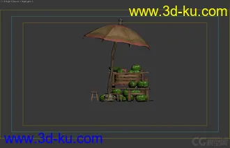3D打印模型西瓜摊的图片