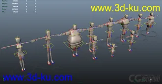个人网上整理的练习K动画好用的绑定模型的图片
