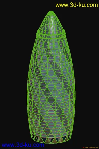 3D打印模型瑞士再保险总部大楼雪茄楼的图片