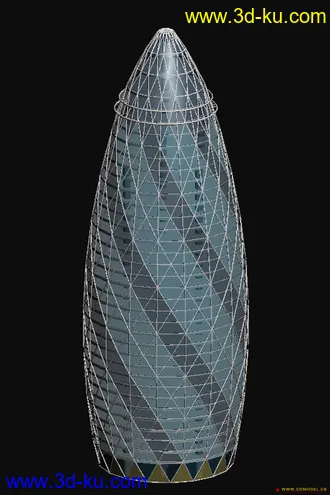 3D打印模型瑞士再保险总部大楼雪茄楼的图片