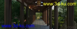 古建场景 走 廊  模型的图片