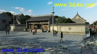 古建筑 房子 场景模型的图片