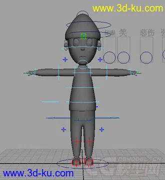 3D打印模型简单角色，带绑定的图片