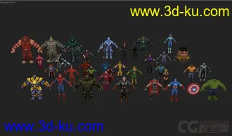 3D打印模型美国英雄合集的图片