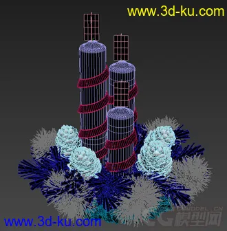 圣诞节装饰蜡烛模型的图片