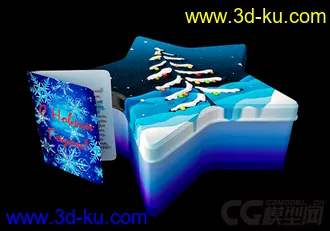 圣诞节星星礼物盒模型的图片