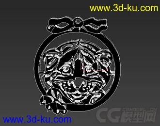 老虎木雕 挂饰模型的图片