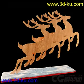 三只小麋鹿装饰模型的图片