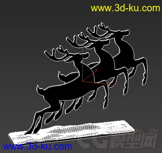 三只小麋鹿装饰模型的图片