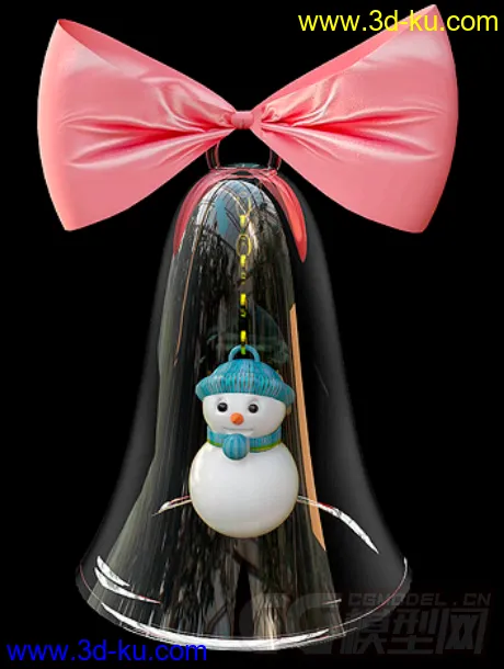圣诞节铃铛小雪人模型的图片1