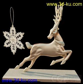 一只跳跃的小麋鹿模型的图片