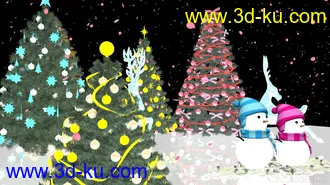 3D打印模型圣诞雪景·免费·祝大家双旦快乐的图片