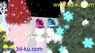 3D打印模型圣诞雪景·免费·祝大家双旦快乐的图片