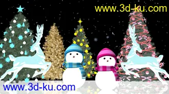 3D打印模型圣诞雪景·免费·祝大家双旦快乐的图片