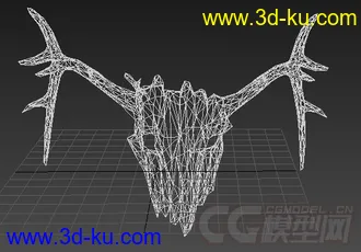 鹿的头骨模型 FBX 格式的图片
