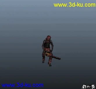 下的模型，自己做的绑定和动画，已导出FBX格式的图片